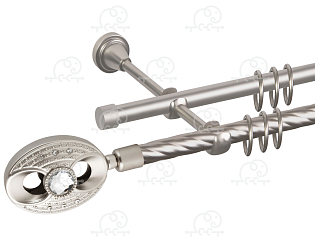 Карниз для штор двухрядный «Игнацио» D16К/16Г сатин