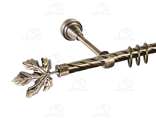 Карниз для штор однорядный «Клён» D16К антик