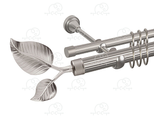 Карниз для штор двухрядный «Лист большой» D25Р/16Р сатин