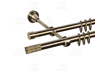 Карниз для штор двухрядный «Лира» D16Г/16Г антик