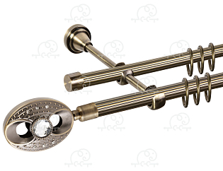 Карниз для штор двухрядный «Игнацио» D16Р/16Р антик