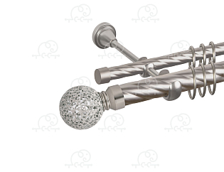 Карниз для штор двухрядный «Мираж» D25К/16К сатин