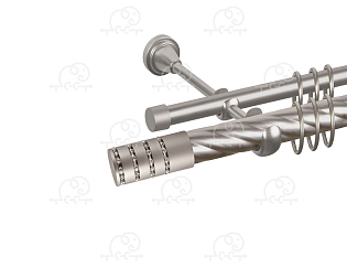 Карниз для штор двухрядный «Зевс» D25К/16Г сатин