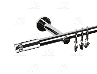 Карниз для штор однорядный «Диос» D19Г хром