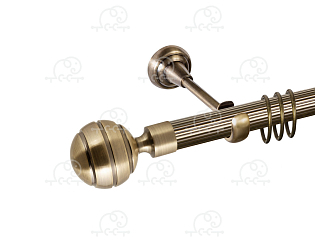 Карниз для штор однорядный «Триест» D25Р антик