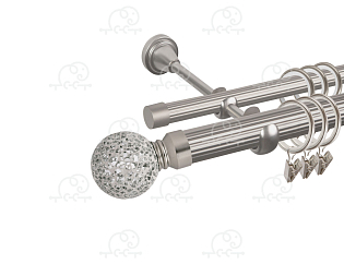 Карниз для штор двухрядный «Мираж» Ø25Р/16Р сатин