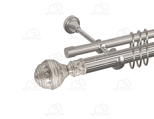 Карниз для штор двухрядный «Ампир» D25Р/16Р сатин