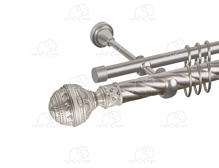 Карниз для штор двухрядный «Ампир» D25К/16Г сатин