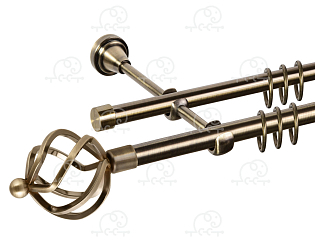 Карниз для штор двухрядный «Булава» D16Г/16Г антик