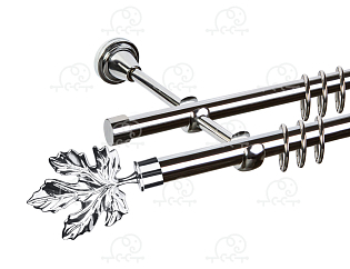 Карниз для штор двухрядный «Клён» D16Г/16Г хром