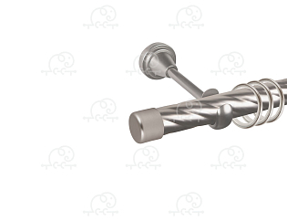 Карниз для штор однорядный «Заглушка закругленная» D25К сатин