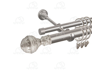 Карниз для штор двухрядный «Ампир» D25Г/16Г сатин