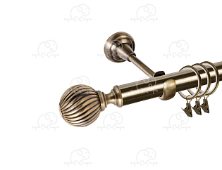 Карниз для штор однорядный «Орион» D25Г антик