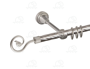 Карниз для штор однорядный «Завиток одинарный» D16К сатин