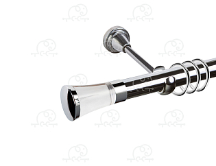 Карниз для штор однорядный «Люксор Стекло» D25Г хром