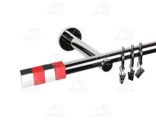 Карниз для штор однорядный «Магнум» Ø19Г хром/красный