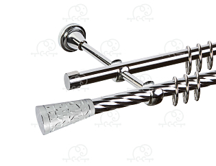 Карниз для штор двухрядный «Севилья» Ø16К/16Г хром