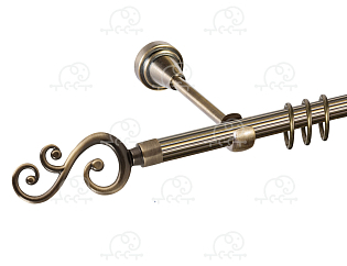 Карниз для штор однорядный «Лоза» D16Р антик