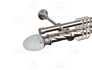 Карниз для штор двухрядный «Версаль» D25К/16Г сатин