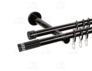 Карниз для штор двухрядный «Диос» D19Г/19Г чёрный