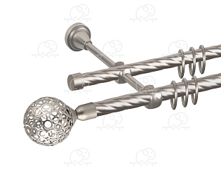 Карниз для штор двухрядный «Метеор» D16К/16К сатин