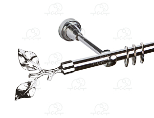 Карниз для штор однорядный «Лист розы» D16Г хром