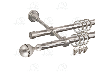 Карниз для штор двухрядный «Кортеза» D16К/16К сатин