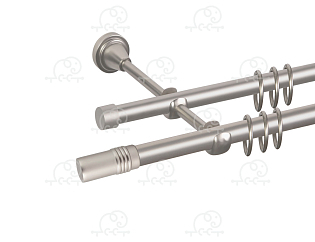 Карниз для штор двухрядный «Цилиндр» D16Г/16Г сатин