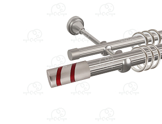 Карниз для штор двухрядный «Изольда» D25Р/16Р сатин/красный