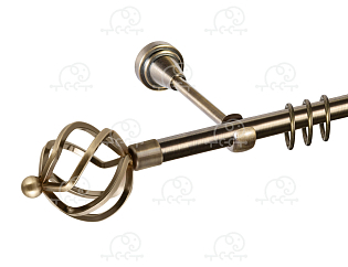 Карниз для штор однорядный «Булава» D16Г антик