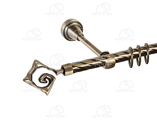 Карниз для штор однорядный «Лабиринт» D16К антик