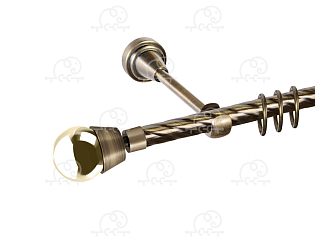 Карниз для штор однорядный «Жемчужина» Ø16К антик/золото