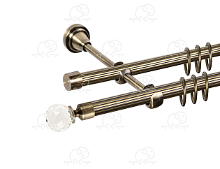 Карниз для штор двухрядный «Кристалл» D16Р/16Р антик