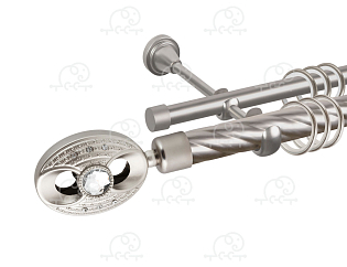 Карниз для штор двухрядный «Игнацио» D25К/16Г сатин