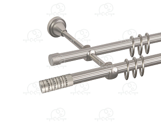 Карниз для штор двухрядный «Крис» D16Р/16Р сатин