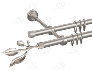 Карниз для штор двухрядный «Баваро» D16Г/16Г сатин