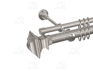 Карниз для штор двухрядный «Верди» D25Р/16Р сатин