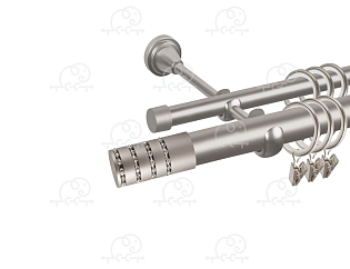 Карниз для штор двухрядный «Зевс» D25Г/16Г сатин