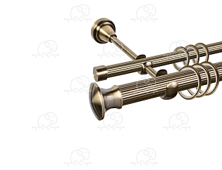 Карниз для штор двухрядный «Пьемонт» D25Р/16Р антик