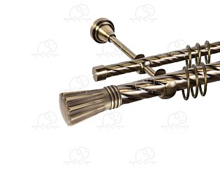 Карниз для штор двухрядный «Буэнос» D25К/16К антик